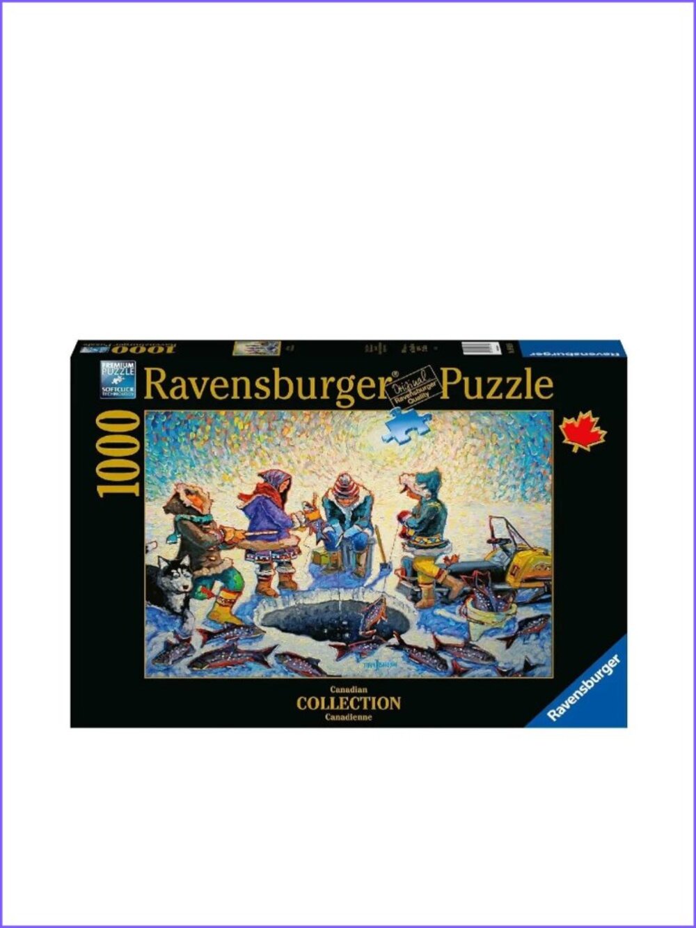 Ravensburger 1000pcs Adult Puzzle-Ice Fishing by John H. Burrow New In Box